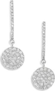 Meira T Diamond Pavè Disc Drop Earrings