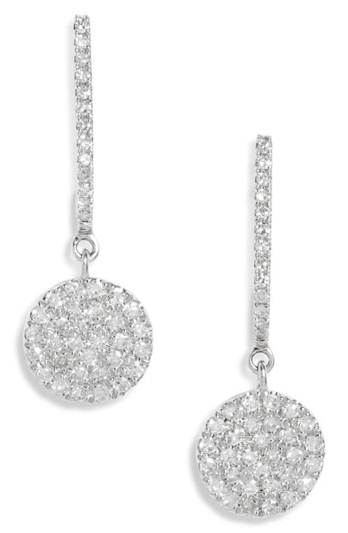 Shop Meira T Diamond Pavè Disc Drop Earrings In White