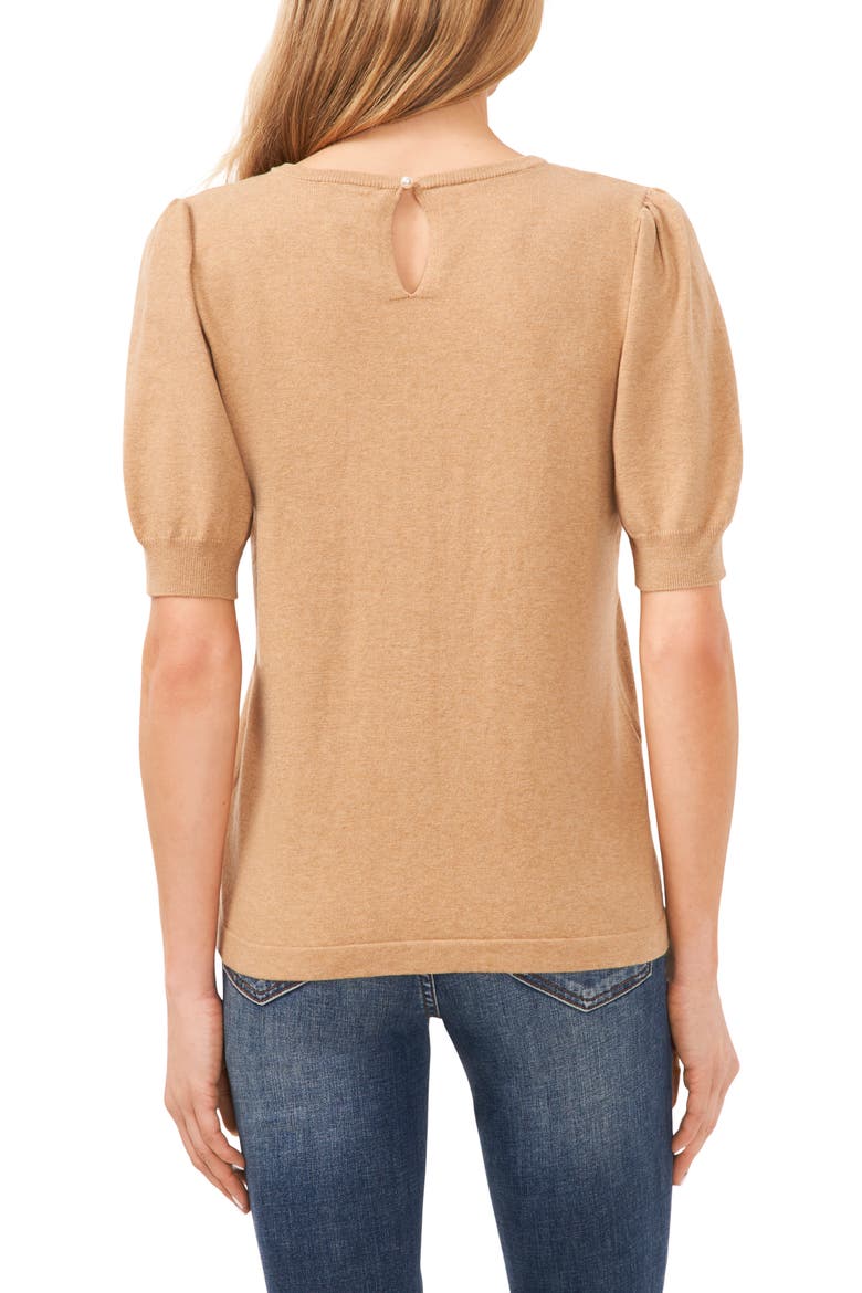 Puff Sleeve Sweater, Alternate, color, LATTE HEATHER