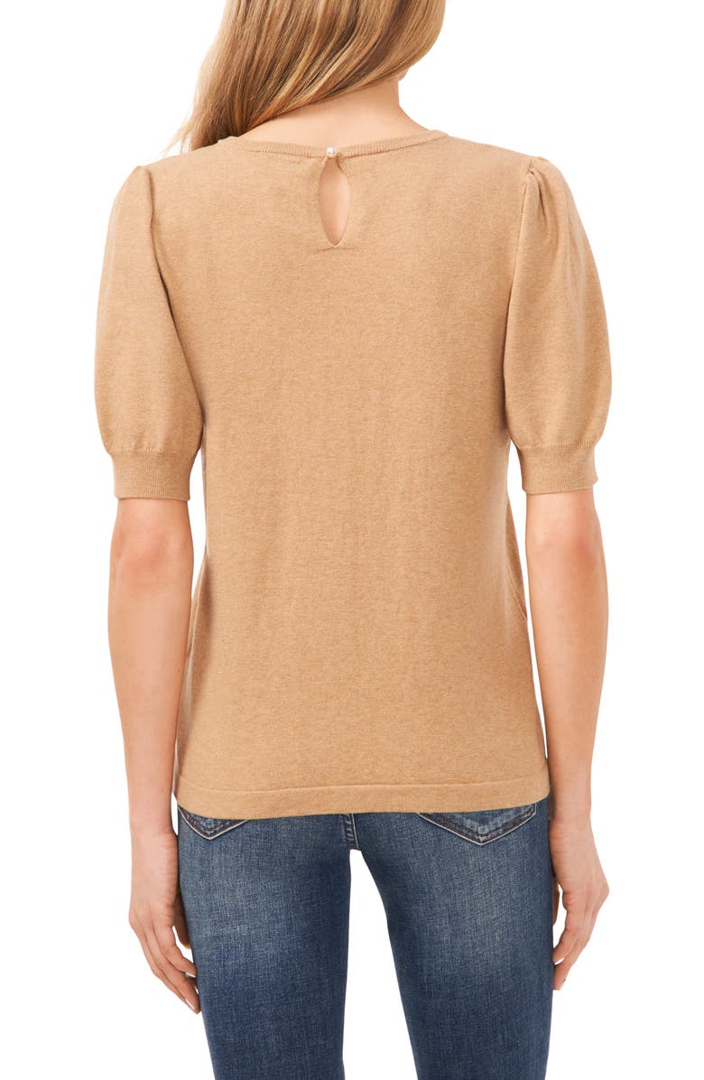 CeCe Puff Sleeve Sweater, Alternate, color, Latte Heather