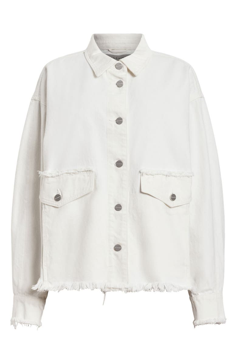 AllSaints Hettie Raw Hem Denim Shacket, Alternate, color, 