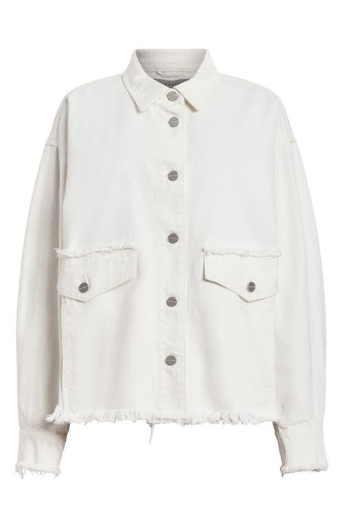 Allsaints Hettie Fray Denim Shirt Jacket In Off White