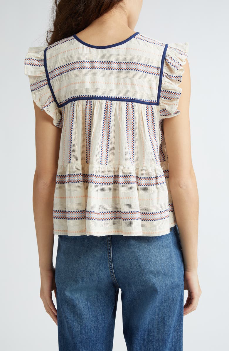 MILLE Chelsea Ruffle Cotton Blend Top, Alternate, color,