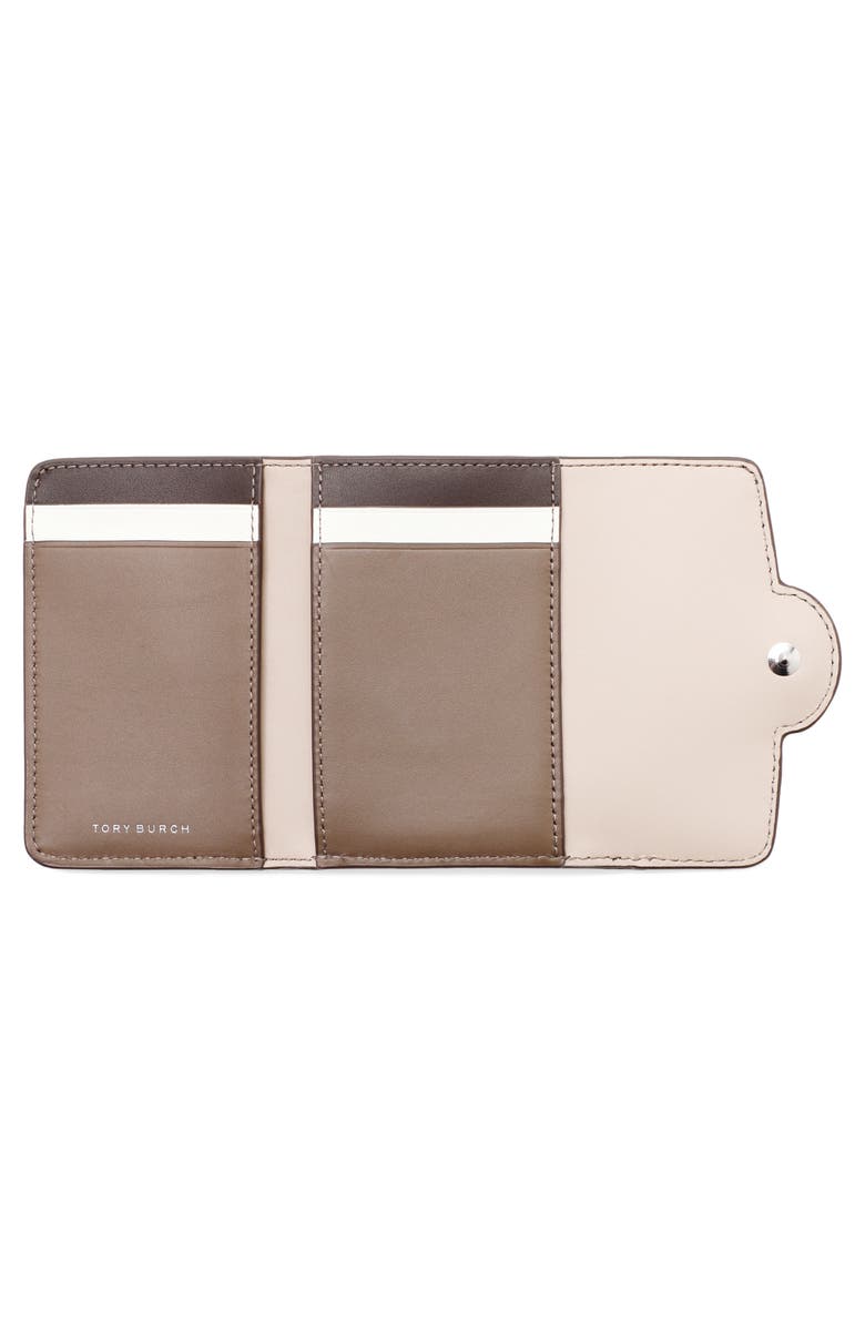 Tory Burch Robinson Small Pebbled Leather Wallet, Alternate, color, Wild Mushroom