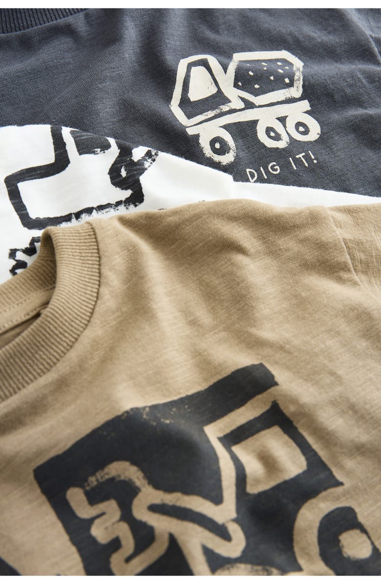 NEXT Kids' Assorted 3-Pack Cotton T-Shirts, Alternate, color, Neutral