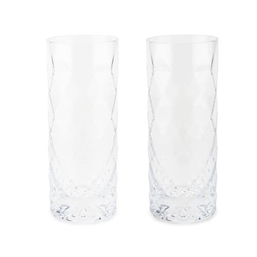 Viski Gem Crystal Highball Glasses Set Of 2 In Clear