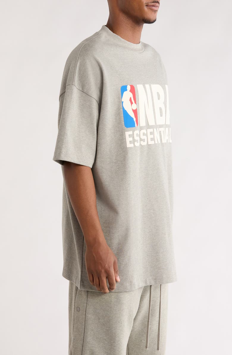 Fear of God Essentials x NBA '90s Fit Graphic T-Shirt, Alternate, color, Concrete Heather