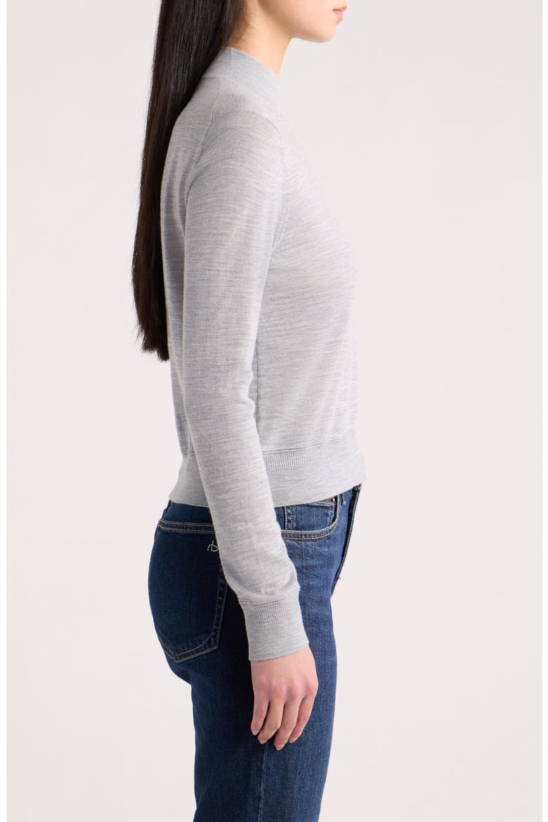 Alba Mock Neck Wool Sweater, Alternate, color, HEATHER GREY