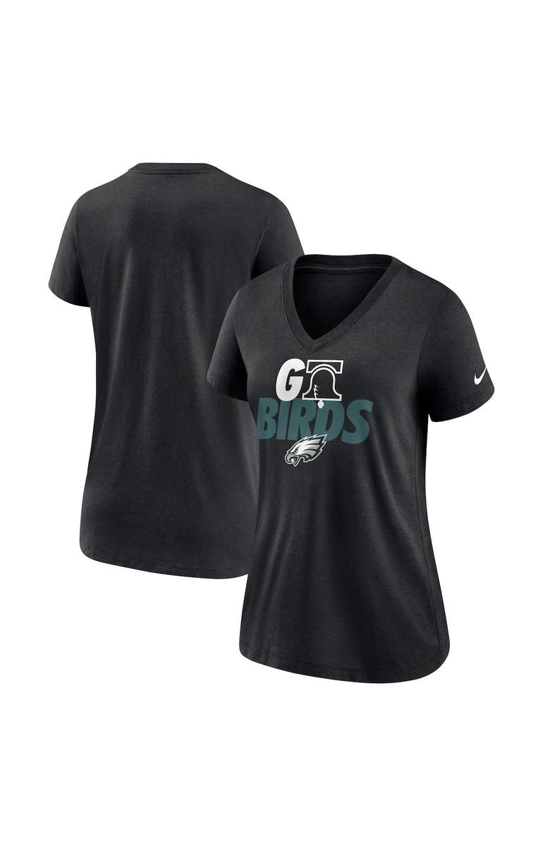 Nike Women's Nike Black Philadelphia Eagles Hometown Collection Tri-Blend V-Neck T-Shirt, Main, color, 