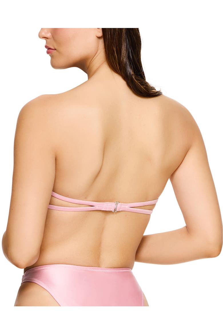 Satin Royale Underwire Bandeau Bikini Top Swimsuit, Alternate, color, Light-Pink