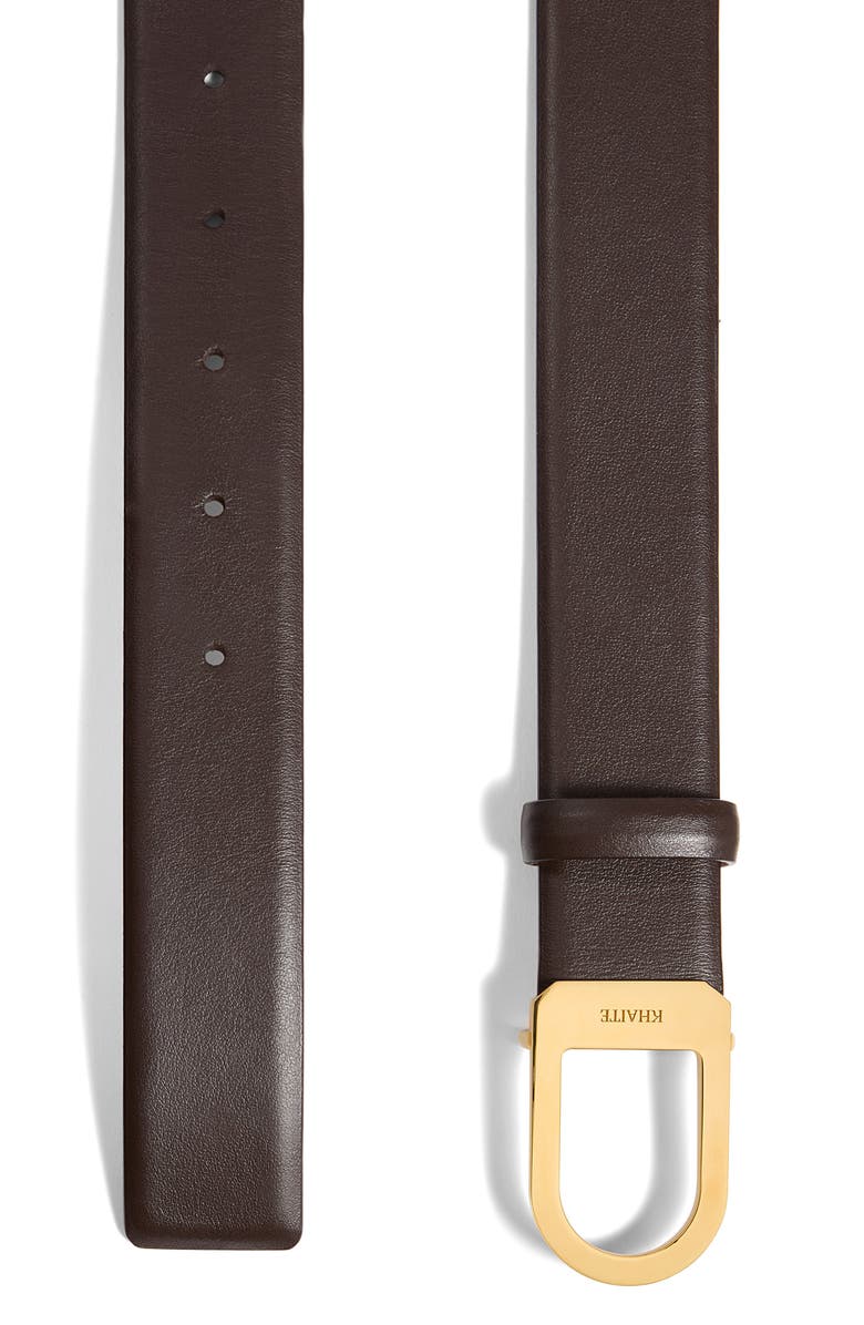 Khaite Saddle Leather Belt, Alternate, color, Dark Brown