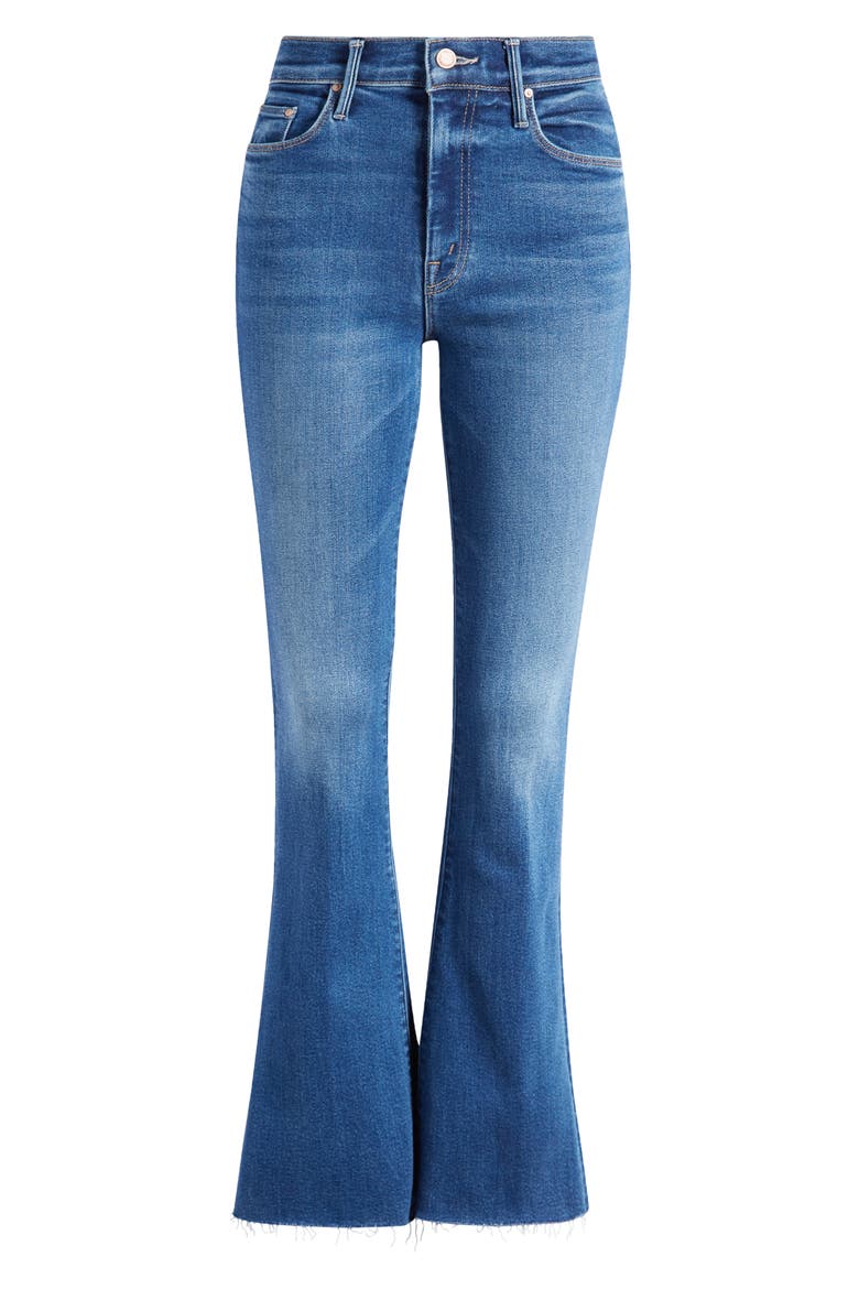 High Waist Fray Hem Flare Leg Jeans, Alternate, color, EASY DOES IT