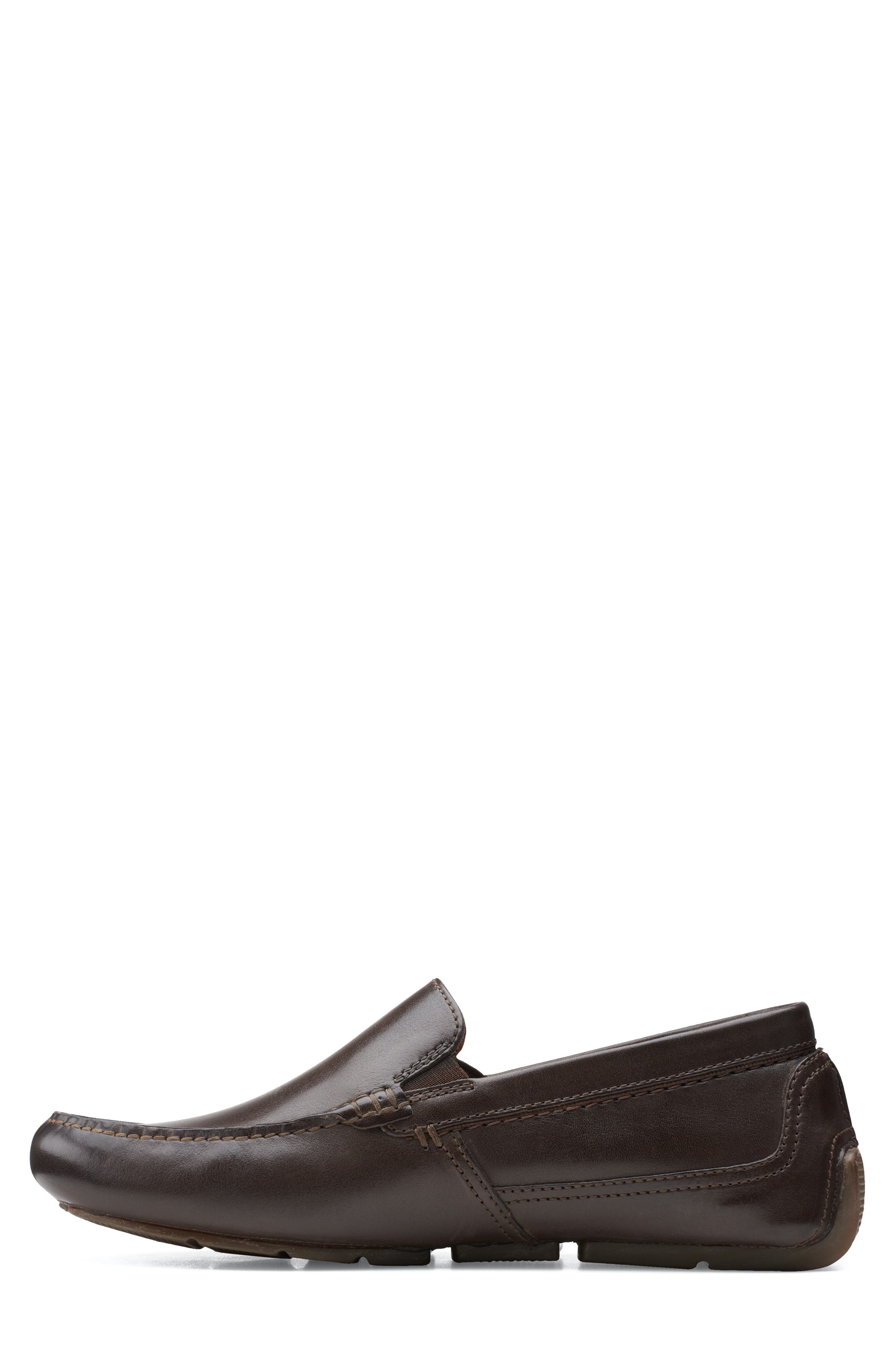 Clarks<sup>®</sup> Markman Plain Leather Loafer, Alternate, color, Dark Brown Leather