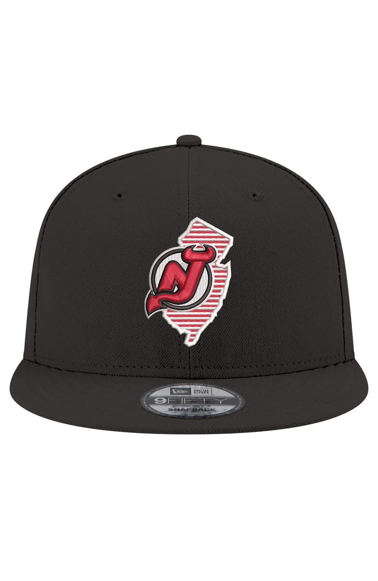New Era Men's New Era Black New Jersey Devils State Pride 9FIFTY Snapback Hat, Alternate, color, 