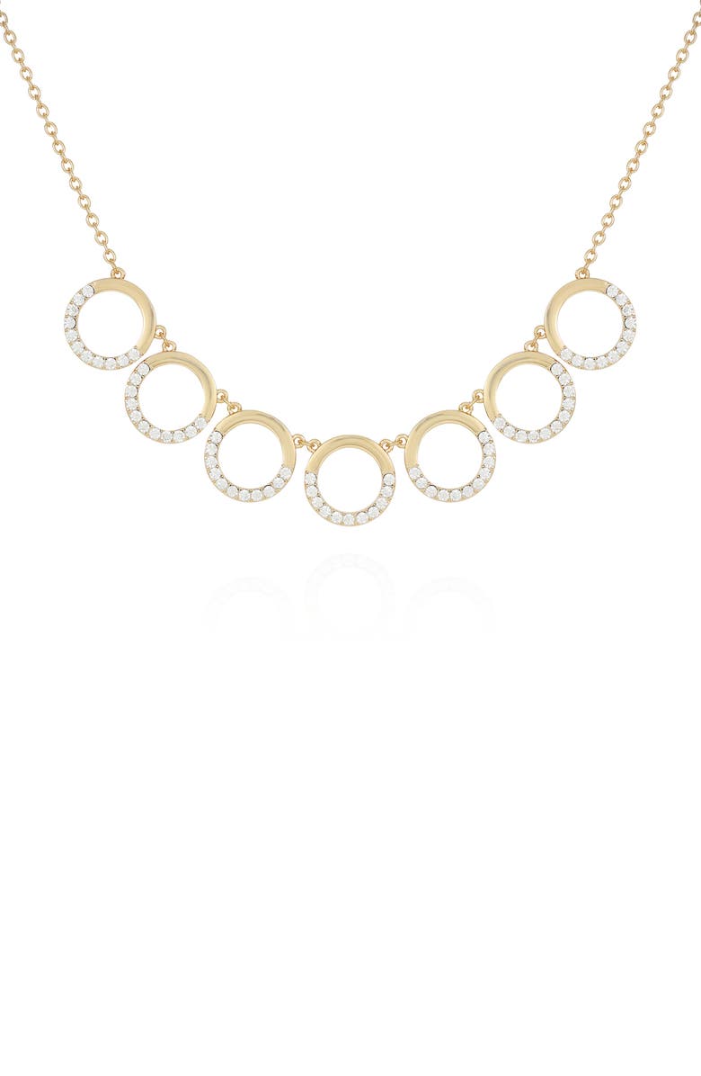T Tahari Goldtone Seven Circle Pendant Necklace, Main, color, Goldtone