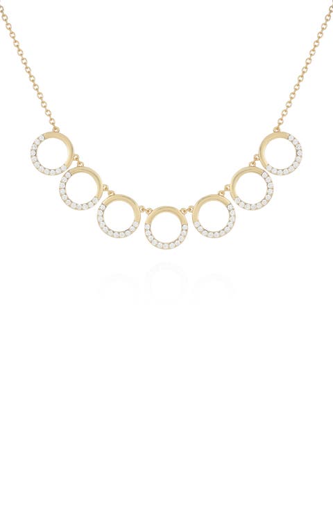 Goldtone Seven Circle Pendant Necklace