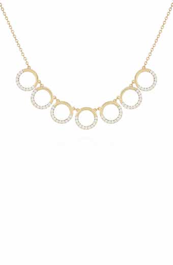 T Tahari Goldtone Seven Circle Pendant Necklace