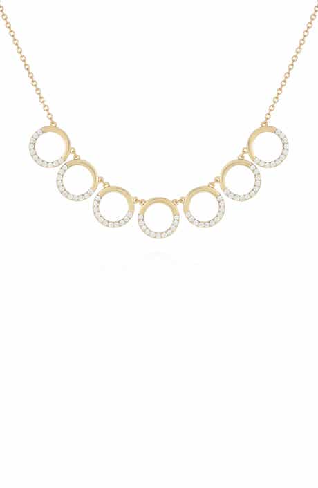 T Tahari Goldtone Seven Circle Pendant Necklace