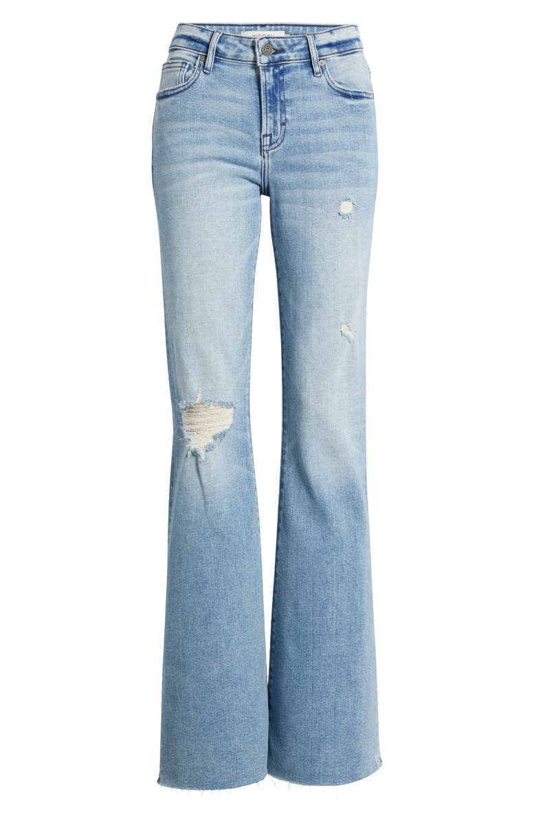 HIDDEN JEANS Ripped Mid Rise Flare Jeans, Alternate, color,