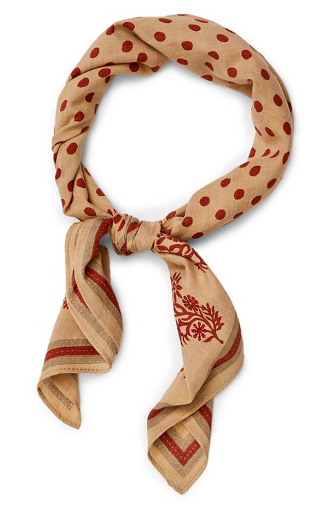 Floral & Dot Print Bandana