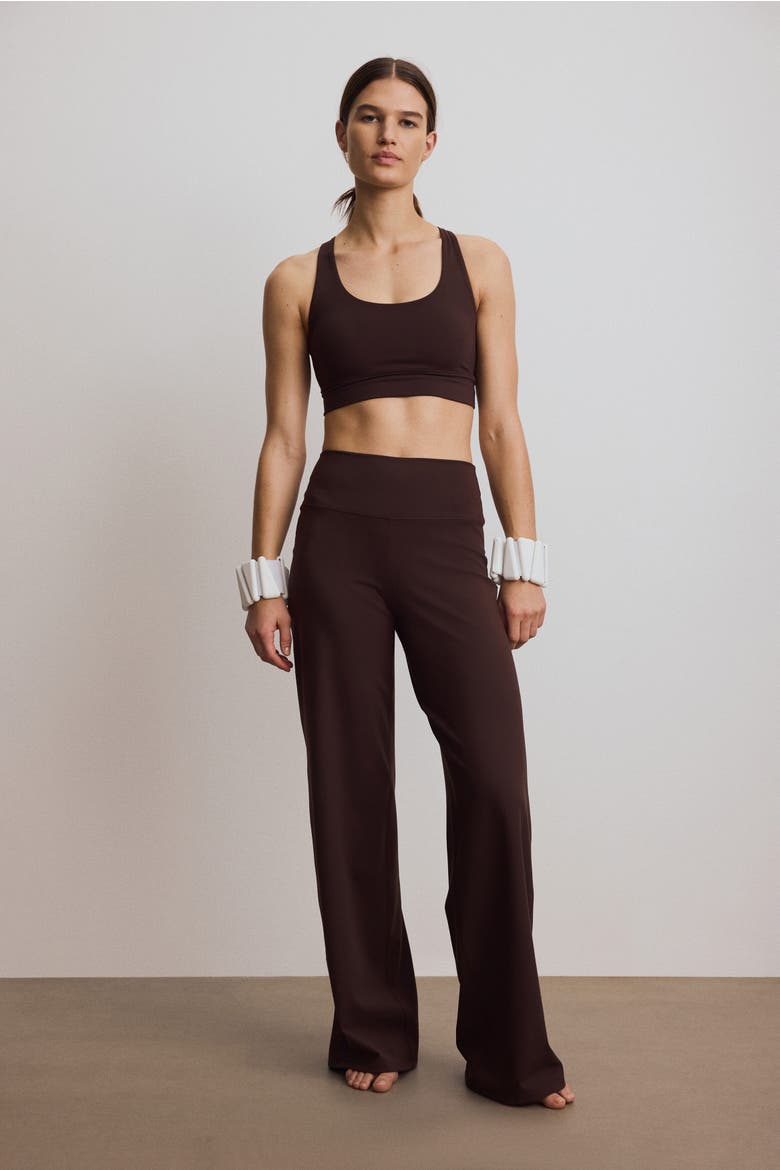 Wide-Leg Sports Leggings With Softmove, Main, color, Warm brown