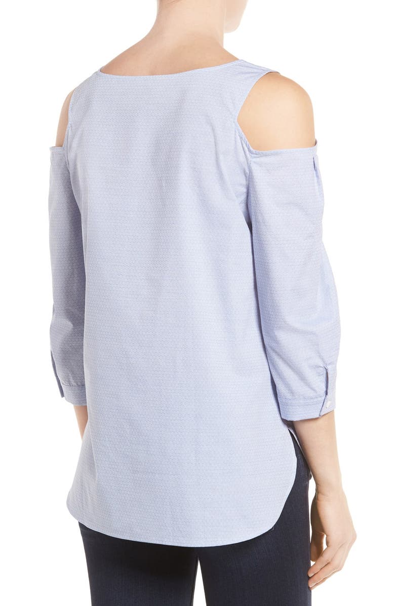 NYDJ Agnes Print Cold Shoulder Cotton Top, Alternate, color, 