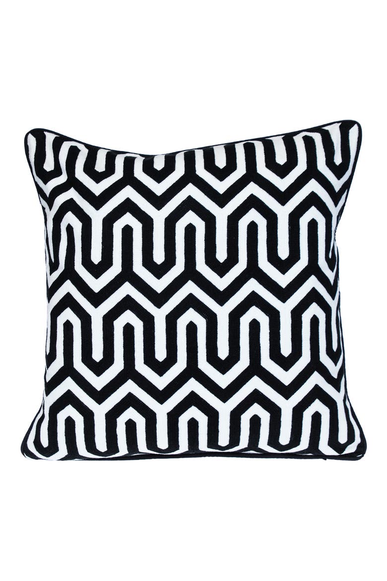 Machu Throw Pillow, Main, color, BLACK