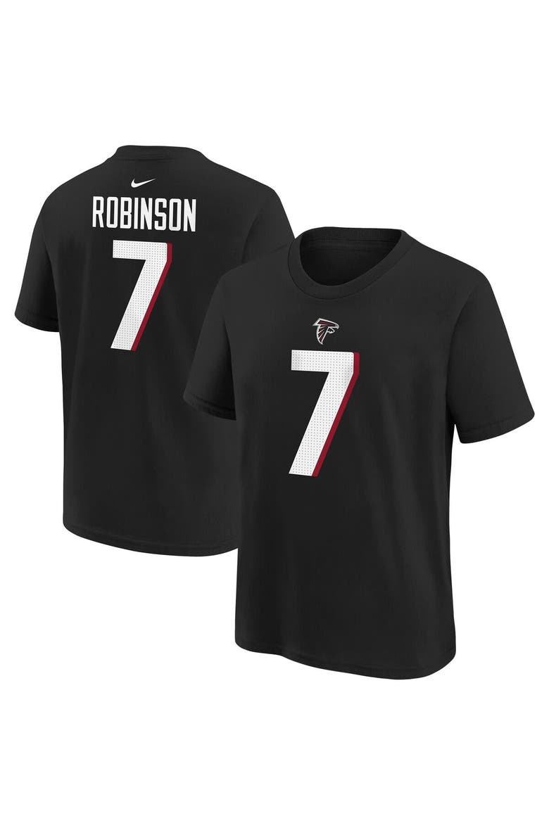 Youth Nike Bijan Robinson Black Atlanta Falcons 2023 NFL Draft First Round Pick Player Name & Number T-Shirt, Main, color, Black