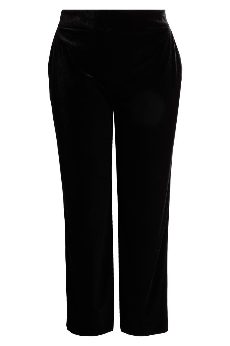 Velvet Wide Leg Pants, Alternate, color, BLACK