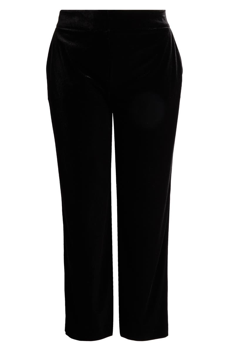 Tahari ASL Velvet Wide Leg Pants, Alternate, color, Black