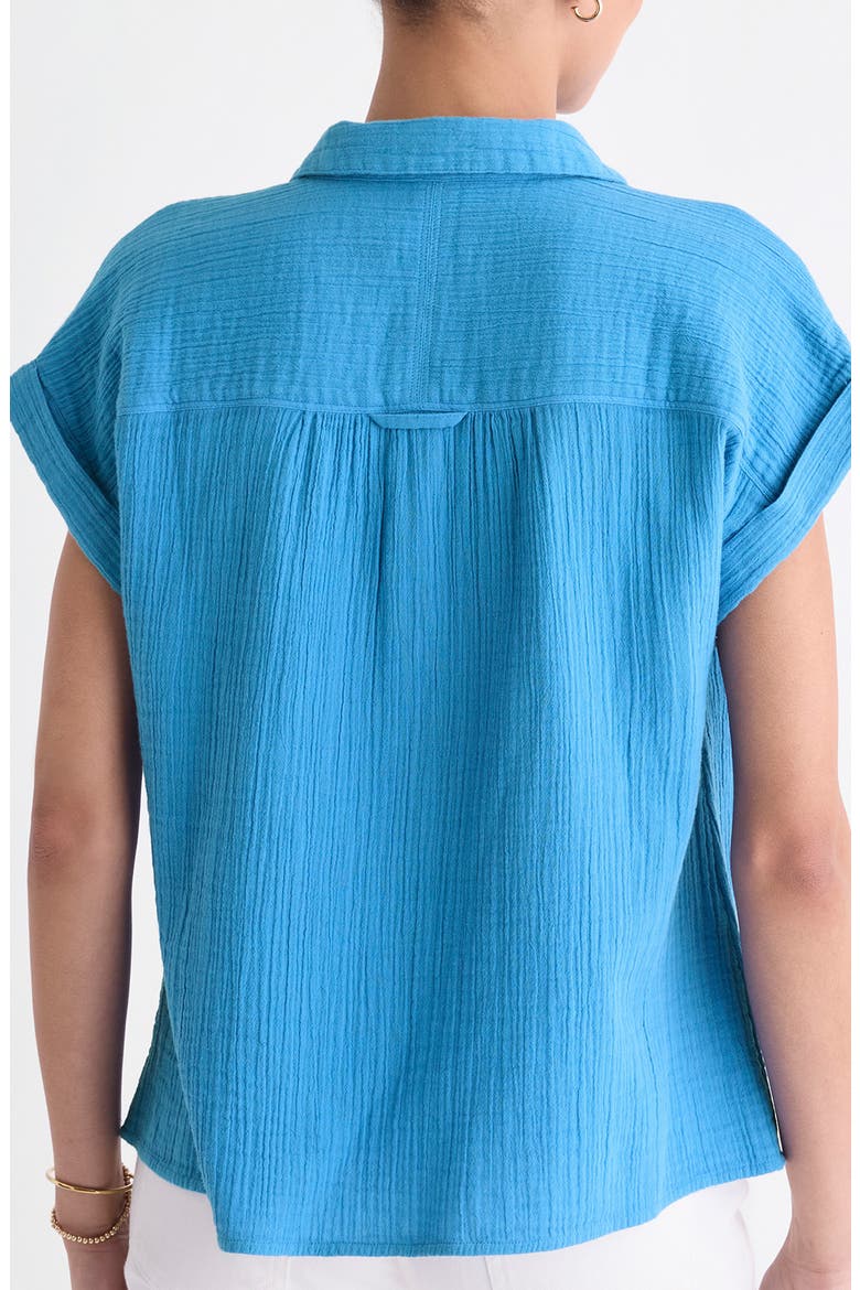 Cotton Short Sleeve Shirt, Alternate, color, BREAKER BLUE