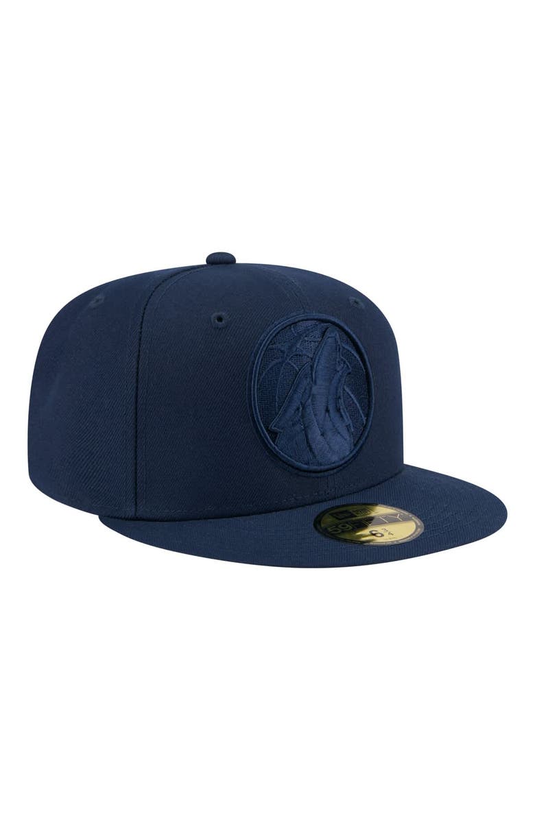 New Era Men's New Era Navy Minnesota Timberwolves Tonal Color Pack 59FIFTY Fitted Hat, Alternate, color, Navy