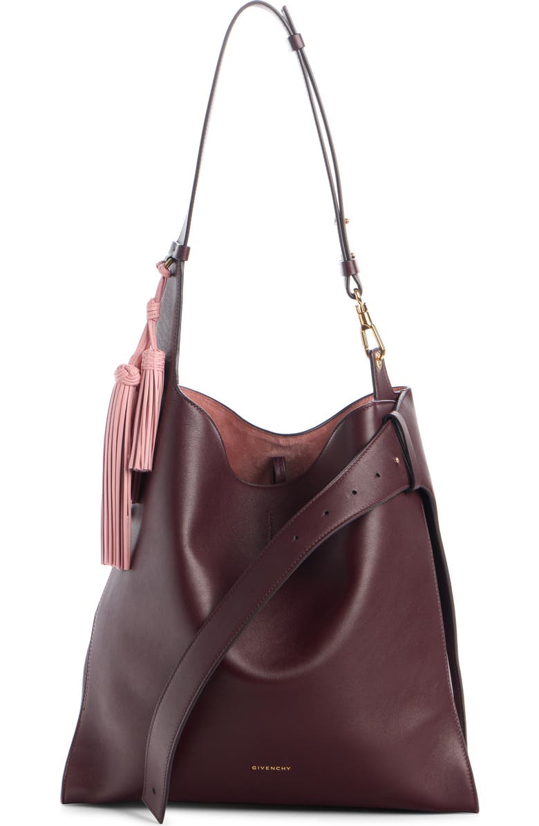 Givenchy Medium Day Leather Hobo Bag, Main, color, Burgundy