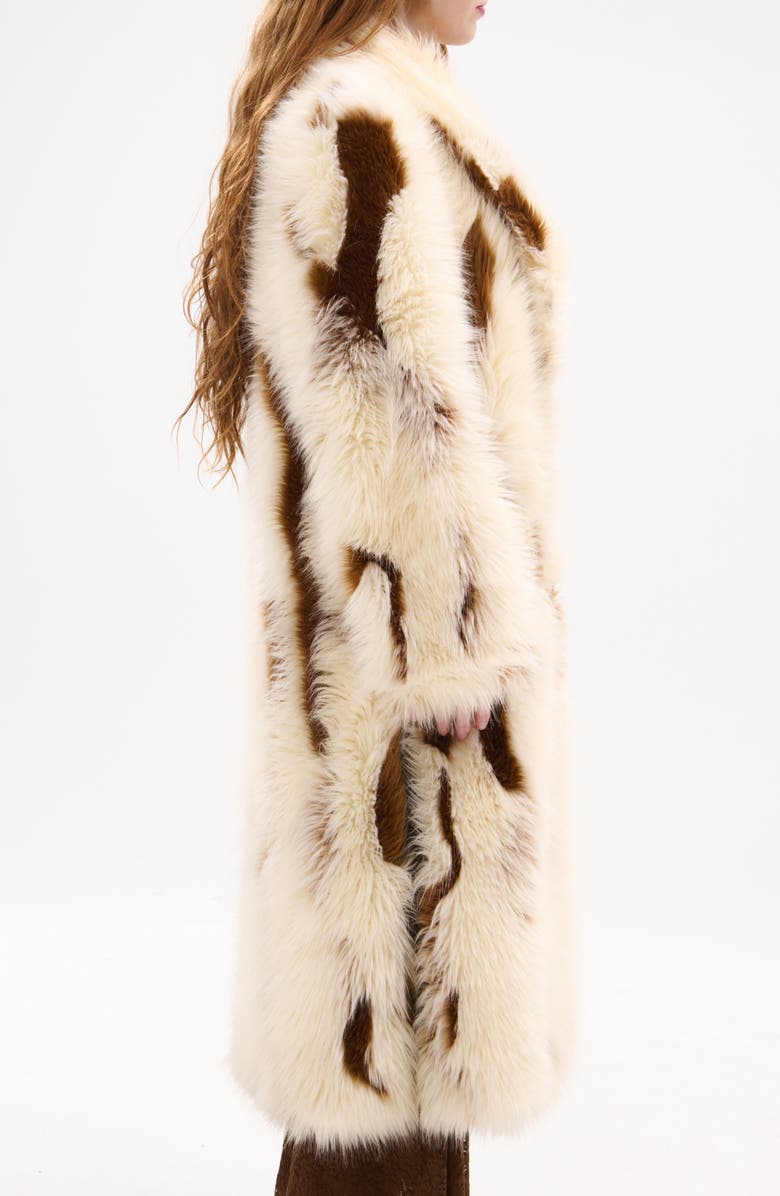 AZALEA WANG Miles Faux Fur Coat, Alternate, color, Cream Multi