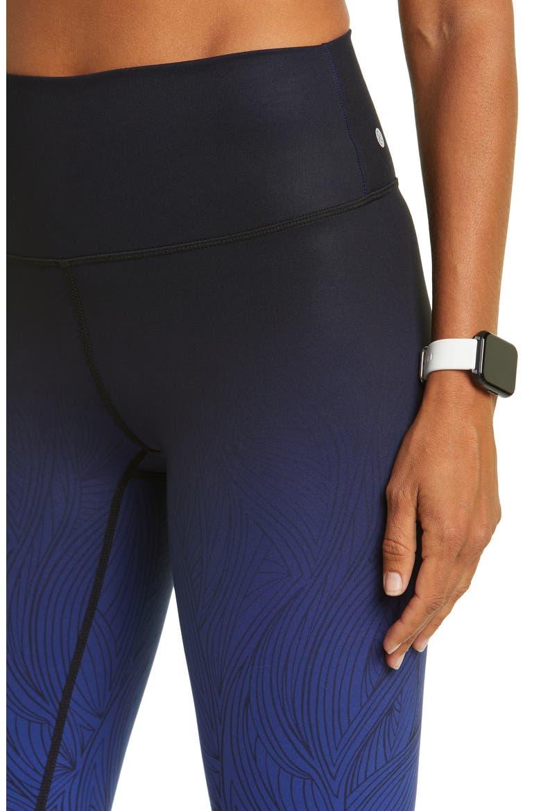 High Waist Studio Lite Ankle Leggings, Alternate, color, BLUE CLEMATIS OMBRE PRINT