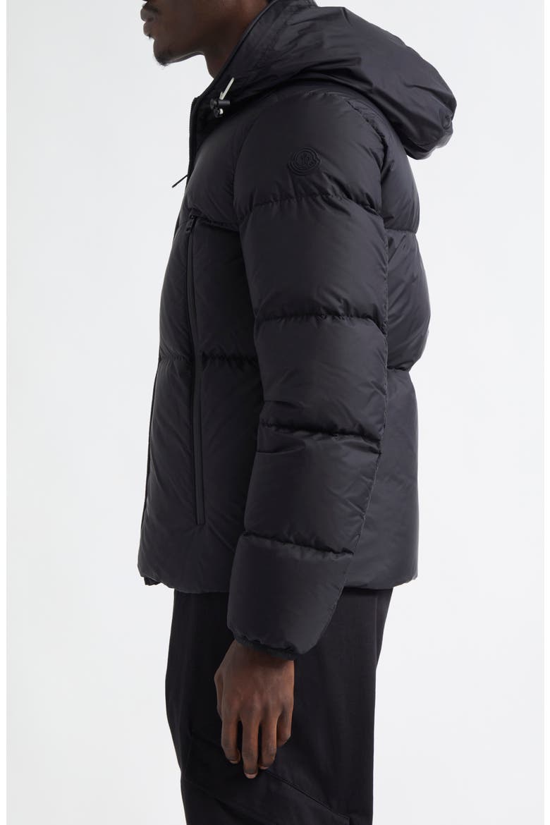 Montcla Water Repellent Short Hooded Down Jacket, Alternate, color, U99-DARK BLACK