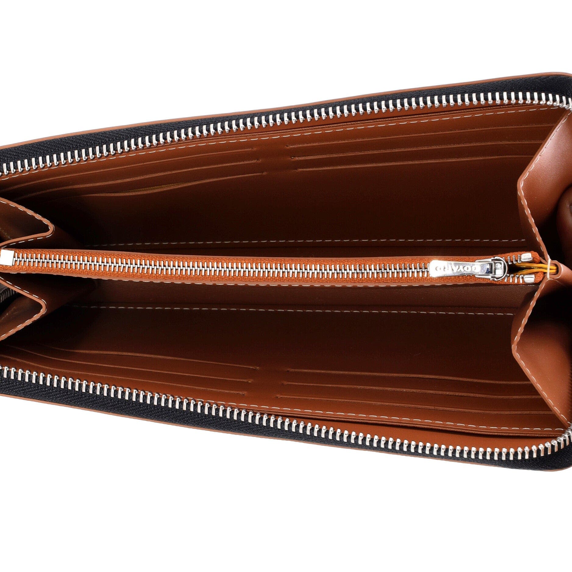 Matignon Zip Wallet Coated Canvas with Leather, Alternate, color, Brown