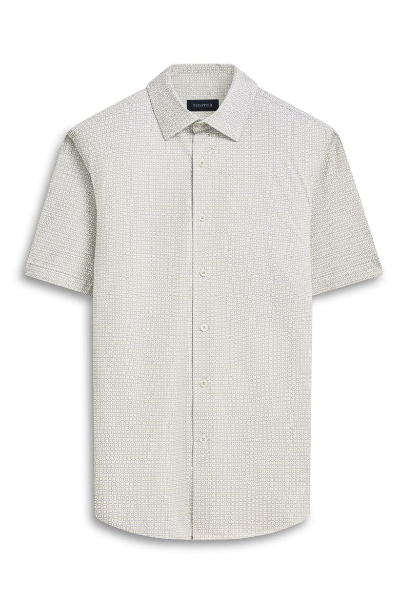 Bugatchi Miles OoohCotton<sup>®</sup> Geometric Short Sleeve Button-Up Shirt, Alternate, color, 