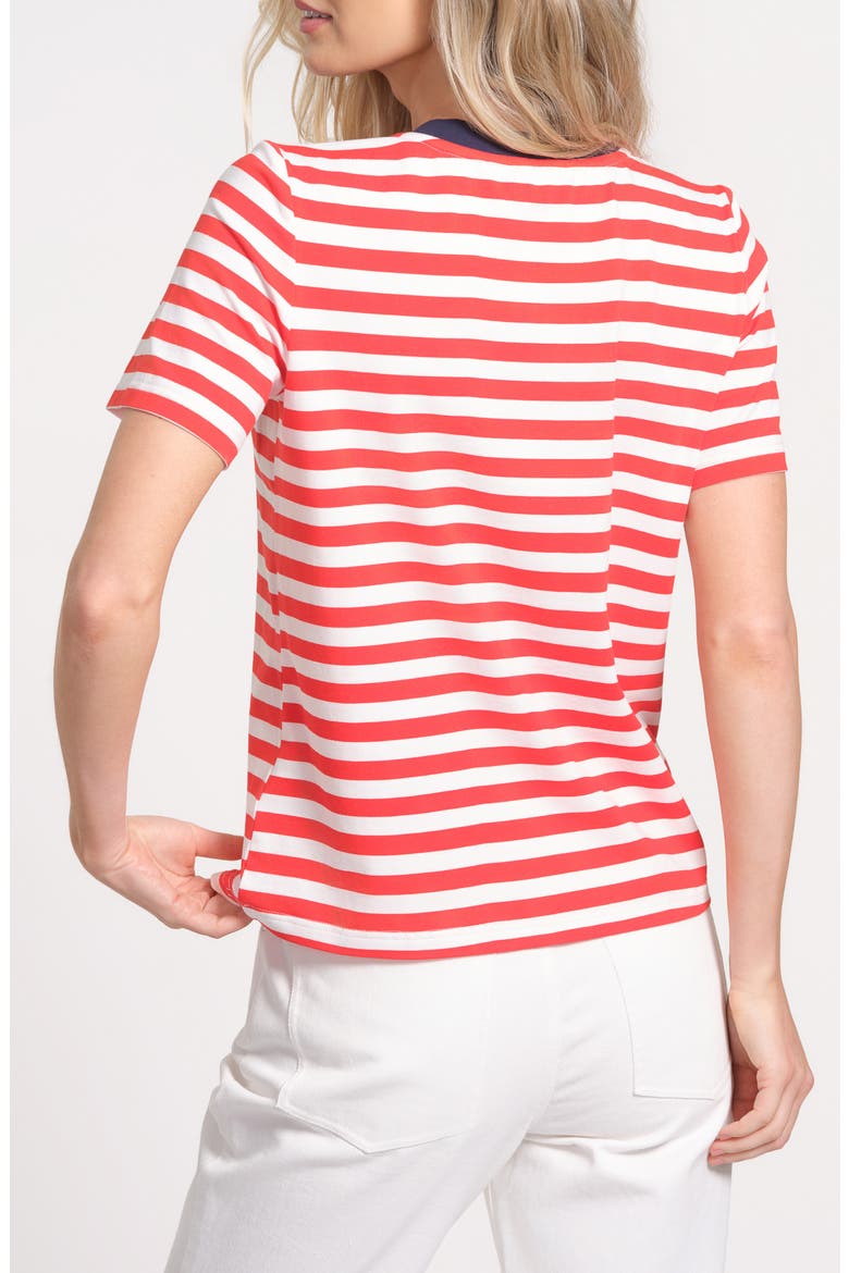 Striped Crewneck T-Shirt, Alternate, color, RED MULTI