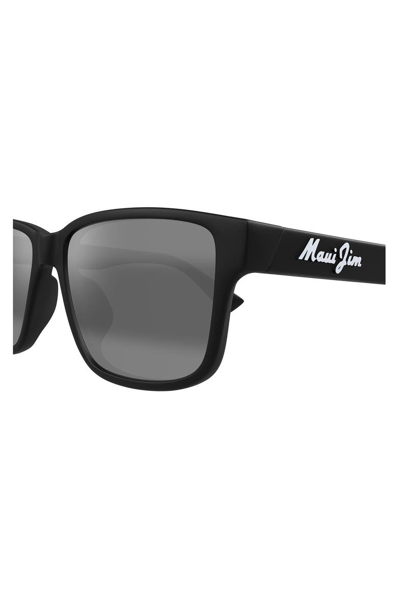 58mm PolarizedPlus2® Rectangular Sunglasses, Alternate, color, MATTE BLACK/ NEUTRAL GREY