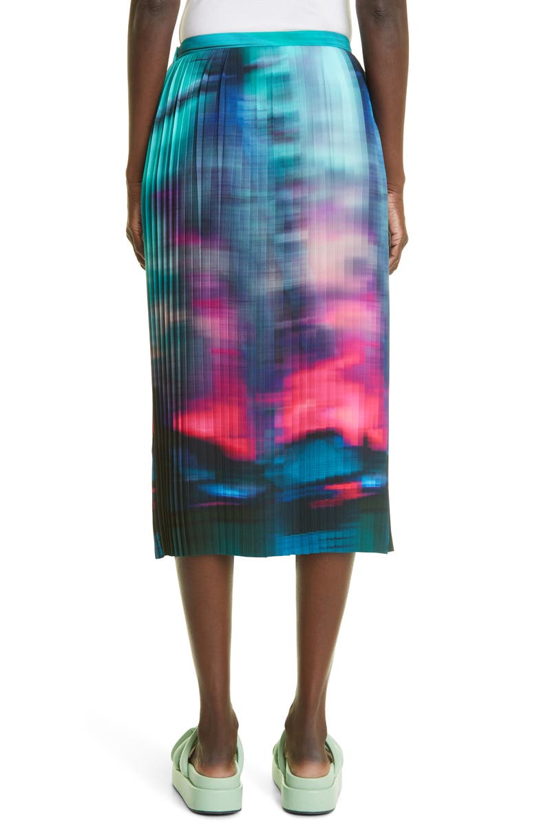 Dries Van Noten Sarean Pleated Crepe Midi Skirt, Alternate, color, 