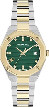FERRAGAMO Edge Bracelet Watch, 34mm