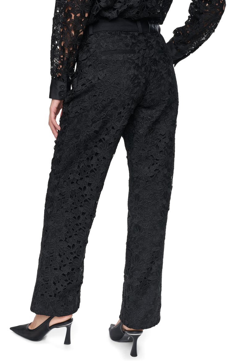 Floral Lace Pants, Alternate, color, BLACK