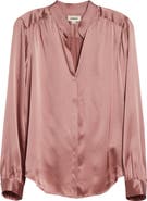 L'AGENCE Bianca Silk Satin Blouse