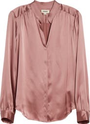 L'AGENCE Bianca Silk Satin Blouse