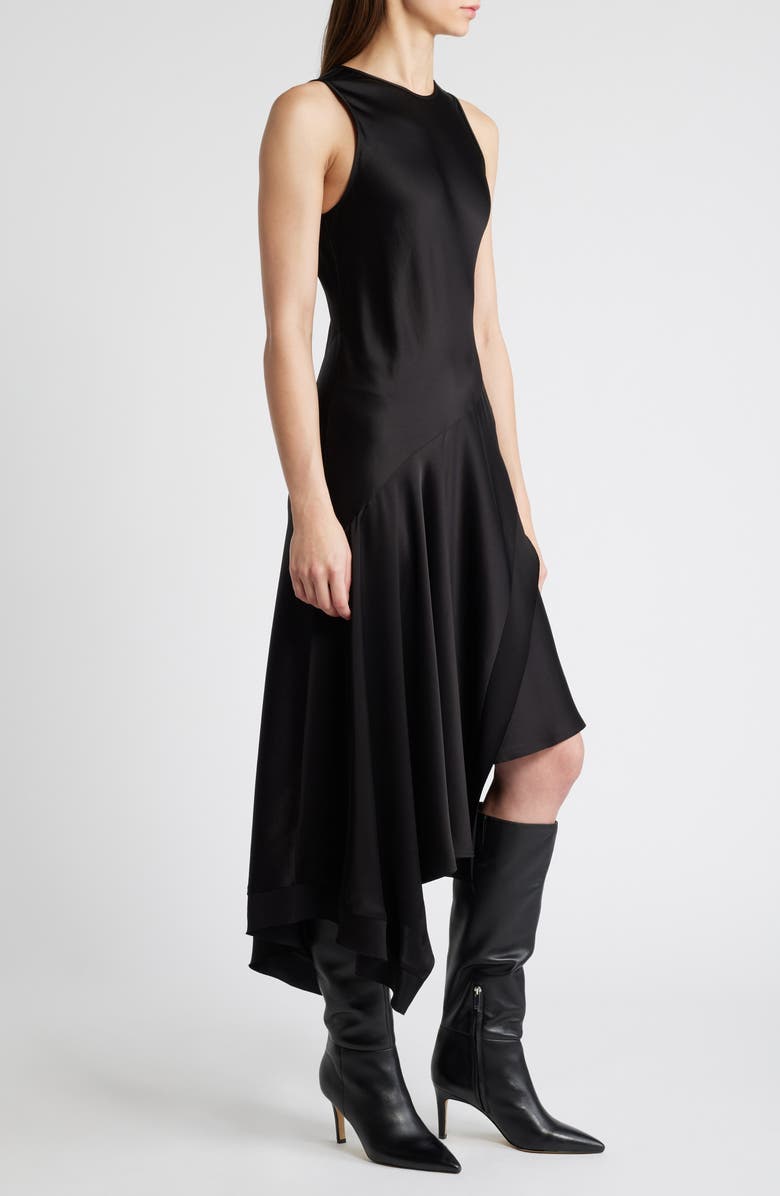 KOBI HALPERIN Thea Asymmetric Hem Sateen Dress, Alternate, color, 