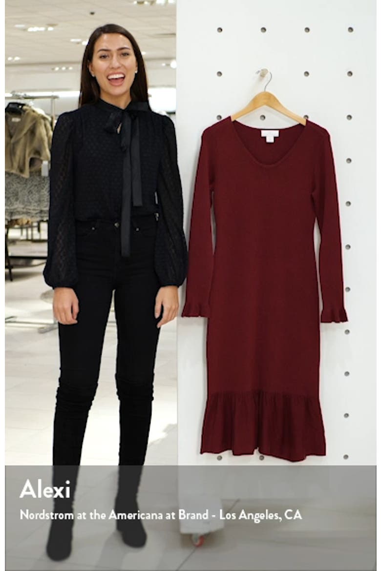 Ruffle Trim Sweater Dress video