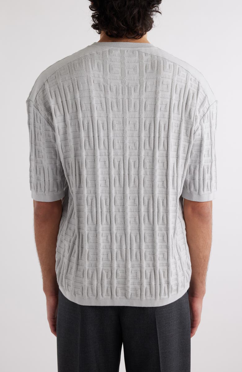 Givenchy Logo Jacquard Short Sleeve Cotton Sweater, Alternate, color,