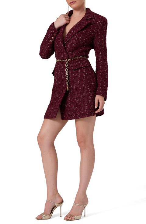 Geneve Long Sleeve Bouclé Blazer Dress