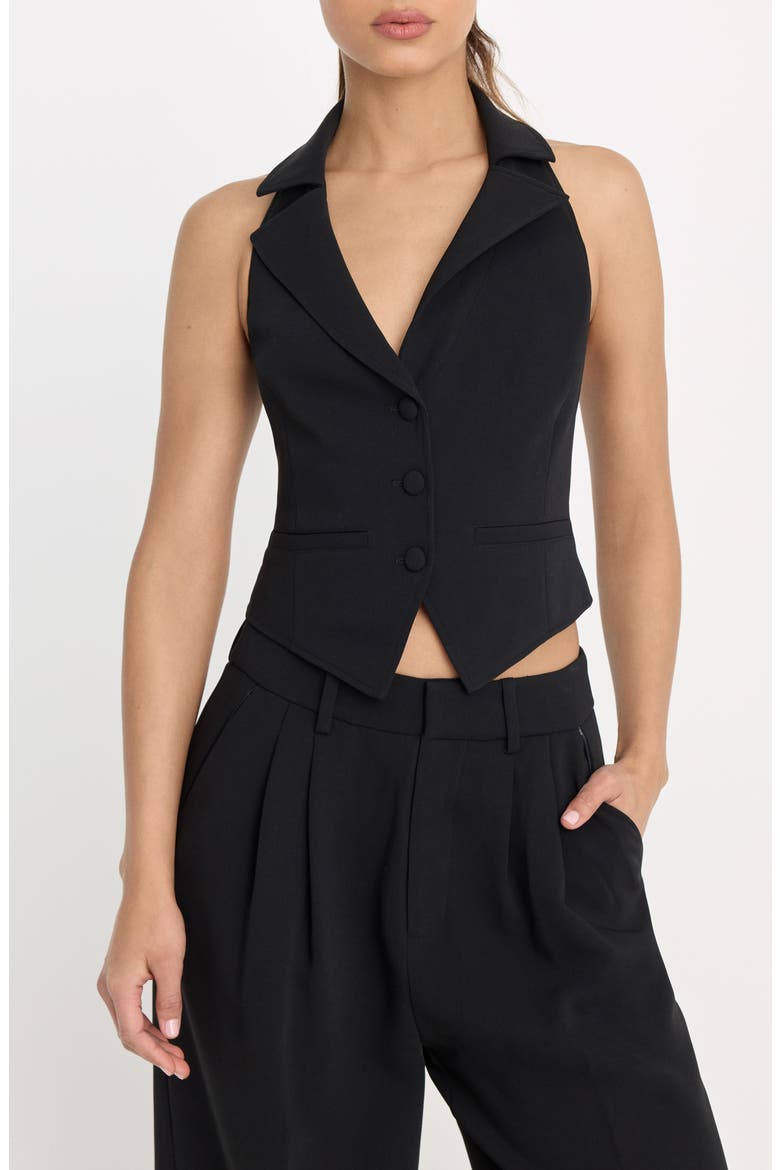 Luxe Suiting Halter Vest, Main, color, BLACK001